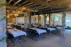 Barn setup for a wedding reception