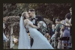 Bride and Groom after vows at the arbor