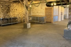 Open are of barn