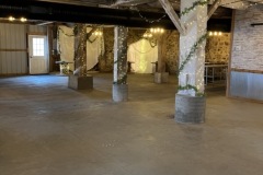 Open area of barn for reception