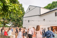 Barn Patio with string lights for reception