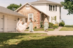 Post Ceremony Bride makes her way to the Octagon House